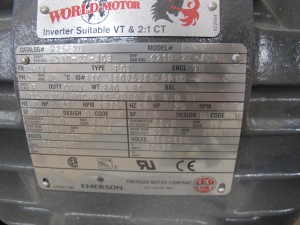 MOTOR, ELECTRIC TYPE, 25 HORSEPOWER, 460VAC 3 PHASE 60HZ ELEC RATING, 1760 RPM, 284T FRAME, 30.5 AMPS, TEFC ENCLOSURE, CONTINUOUS DUTY, 1.15 SERVICE FACTOR, 1-7/8" DIA SHAFT. WITH SLOT KEY INSULATION CLASS "F", 40C MAX AMBIENT TEMPERATURE FOOT MOUNTED, PART # R-900 (W-44) LOADING & HANDLING FEE $15-